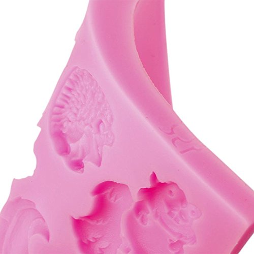 Teabelle Lovely Animal Forma Silicona Fondant Moldes de Pastel Herramienta Decor Cocina