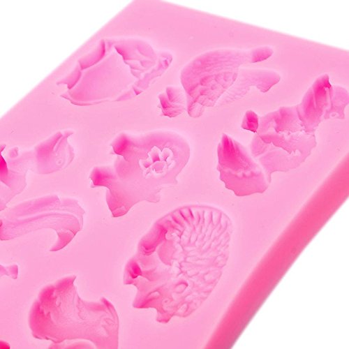 Teabelle Lovely Animal Forma Silicona Fondant Moldes de Pastel Herramienta Decor Cocina