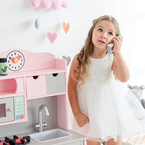 Teamson Kids- Florence Kitchen Jugar cocina, Color rosa (TD-11708P)