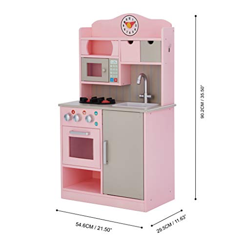 Teamson Kids- Florence Kitchen Jugar cocina, Color rosa (TD-11708P)