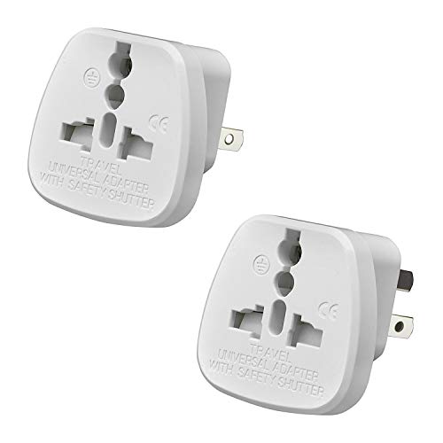 TEC UK - Adaptador de alimentación de Reino Unido a Australia, enchufe de Reino Unido a China para visitantes de Reino Unido a Australia, China y Nueva Zelanda (Pack de 2)
