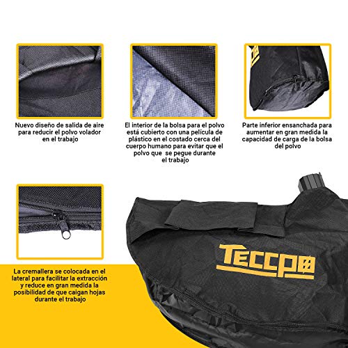 TECCPO 3-en-1 Soplador de Hojas Con Cable, Aspirador, Triturador Eléctrico, 3000W, 11000/14000 RPM, Velocidad de 210-350 km/h, 13m³/min, Relación de Trituración 16:1, 40L Bolsa - TABV01G