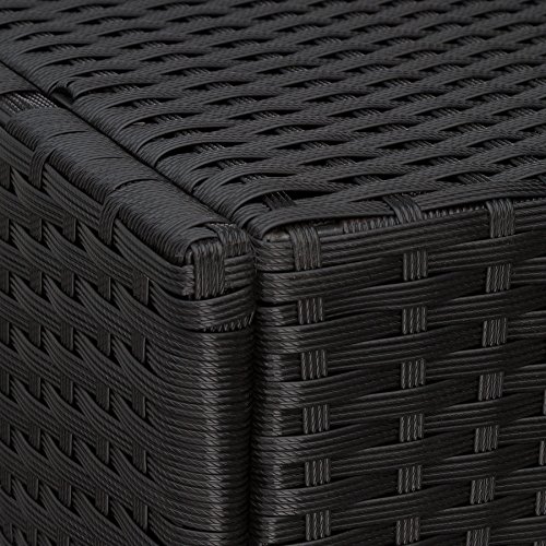 TecTake Tumbona chaise longue de poli ratán tumbona de jardín silla de terraza - disponible en diferentes colores - (Negro)