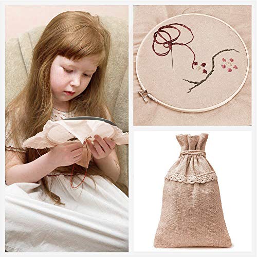 Tela de lino natural, 4 piezas de punto de cruz beige Aida para hacer prendas de vestir, artesanía, bordado de 20 pulgadas, lino de Fabraic para tapicería, maceta decoración y mantel D