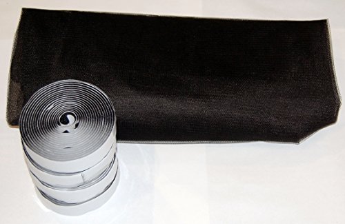 Tela de mosquitera negra de 3 metros x 2,50 metros. Tela de mosquitera para ventanas, puertas, terrazas, caravanas