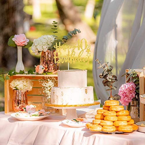 Tenhaisi Gilttery - Decoración para tarta de 40 cumpleaños, diseño de cumpleaños