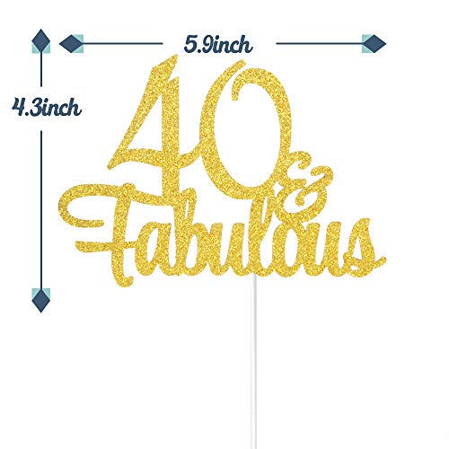 Tenhaisi Gilttery - Decoración para tarta de 40 cumpleaños para 40 cumpleaños