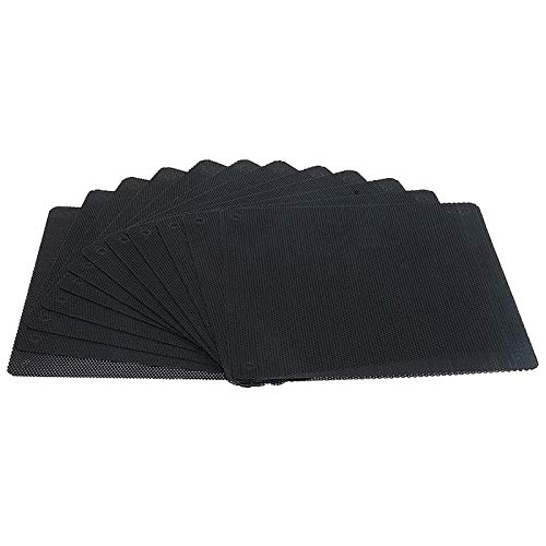 ThreeBulls 12 piezas 80 mm/120 mm/140 mm PVC Negro PC Cooler Fan Fan Filter Cubierta de malla cubierta de ordenador Filtro de polvo de ventilador 80 mm x 80 mm. 80 x 80mm