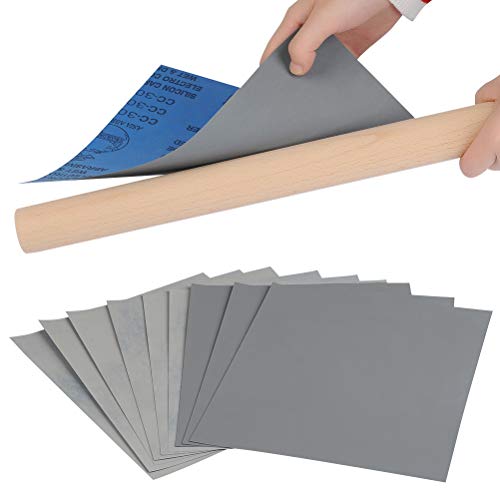 TIMESETL 10 Piezas Papel De Lija 3000 5000 7000Grit Surtido Papel de Lija Seco/al Agua para Industria Automotriz de Lijar Metal/Jade/Joyería/Cera Ámbar/Uñas
