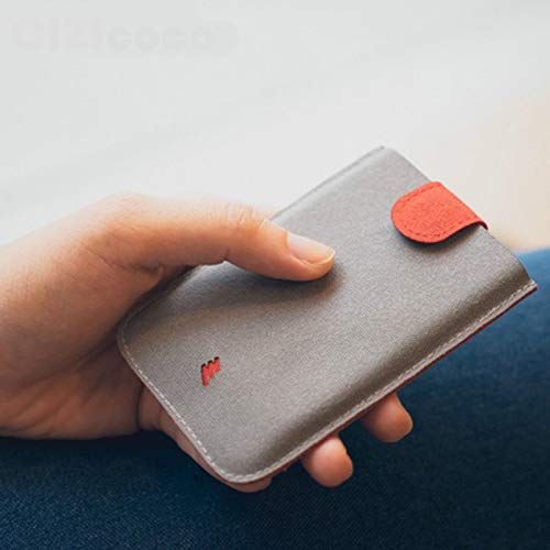 Titulares de Tarjetas de Cuero Mini Slim Portátil Tirado Hombres Tarjeta de crédito Cartera Gradiente de Color 5 Tarjetas Dinero Corto Bolso de mujer-V1-Morado y Gris