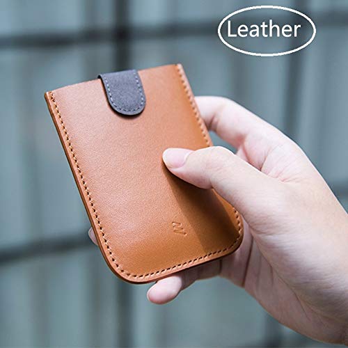Titulares de Tarjetas de Cuero Mini Slim Portátil Tirado Hombres Tarjeta de crédito Cartera Gradiente de Color 5 Tarjetas Dinero Corto Bolso de mujer-V1-Morado y Gris