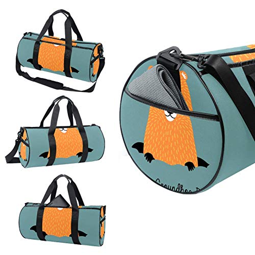 TIZORAX Groundhog On Hole Gym Duffle Bag Drum Tote Fitness Travel Bag Rooftop Rack Bag