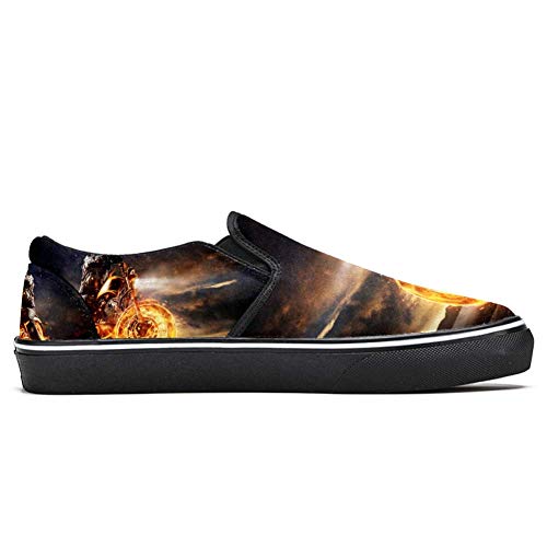 TIZORAX - Mocasines de lona para mujer y niña, diseño de motor de fuego, color Multicolor, talla 37 EU