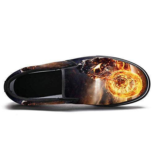 TIZORAX - Mocasines de lona para mujer y niña, diseño de motor de fuego, color Multicolor, talla 37 EU