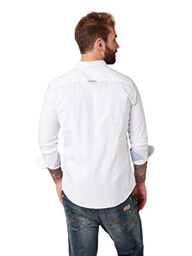 Tom Tailor Casual 1008320 Camisa, Blanco (White 20000), XXX-Large para Hombre
