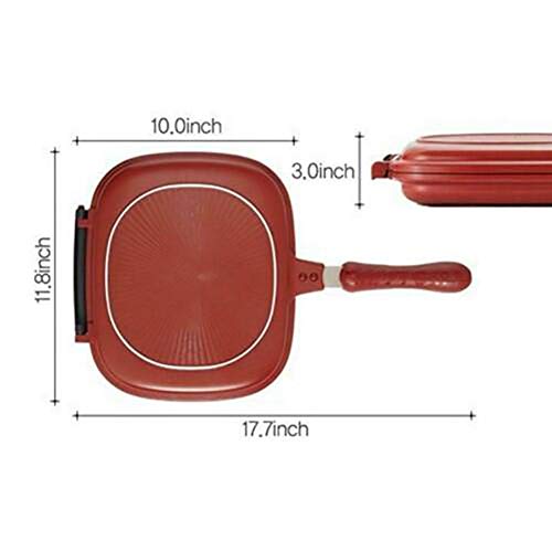 Tongdejing Sartén Bandejas Tortilla Doble Cara Filete Utensilios Cocina antiadherentes Hornear Cuadrado Desayuno Cocina Panqueque Olla Profesional