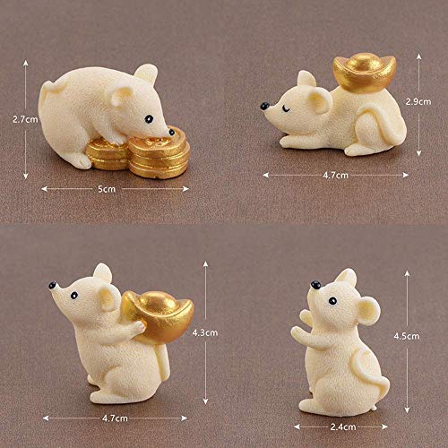TOOGOO 8 Unids Miniatura Rata Mesa de Oficina Escritorio DIY Dollhouse DecoracióN Figuras Resina Dinero Ratas Adorables Adornos Estatua para JardíN Coche Tablero de Instrumentos Regalo