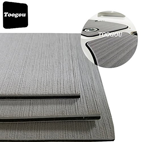 Toogou Nueva Generación Eva Espuma Pure Gris Marina Alfombra (94,5" × 35,4") Respaldo con adhesivo 3M, Tapa de teca sintética para barcos, Kayak, Pure Grey