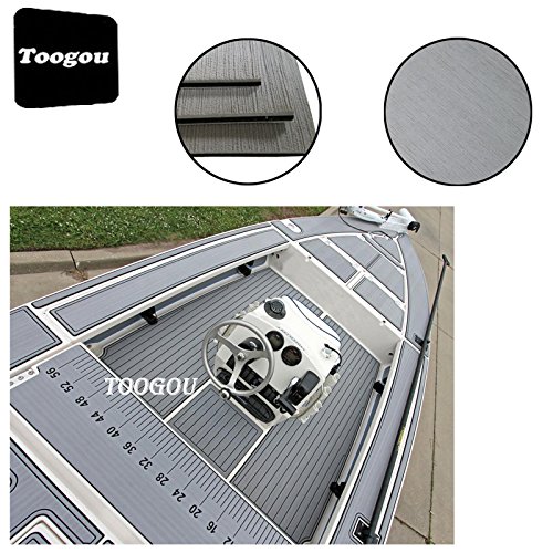 Toogou Nueva Generación Eva Espuma Pure Gris Marina Alfombra (94,5" × 35,4") Respaldo con adhesivo 3M, Tapa de teca sintética para barcos, Kayak, Pure Grey