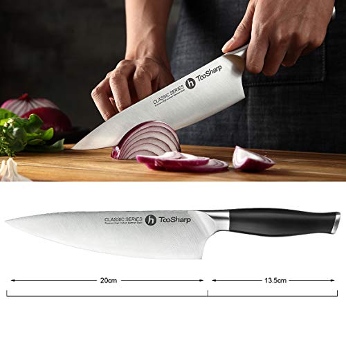 TooSharp Cuchillo de Chef/Serie Cocina Clásica Confort/Cuchillos de Acero Inoxidable Alto en Carbono X50CrMoV15-8" (200mm)