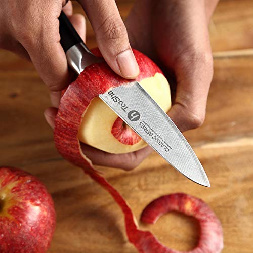 TooSharp Cuchillo de pelar / 4 pulgadas Serie Comfort-Classic – Cuchillos de chef de acero inoxidable alto en carbono X50CrMoV15 >> 4" (102mm)