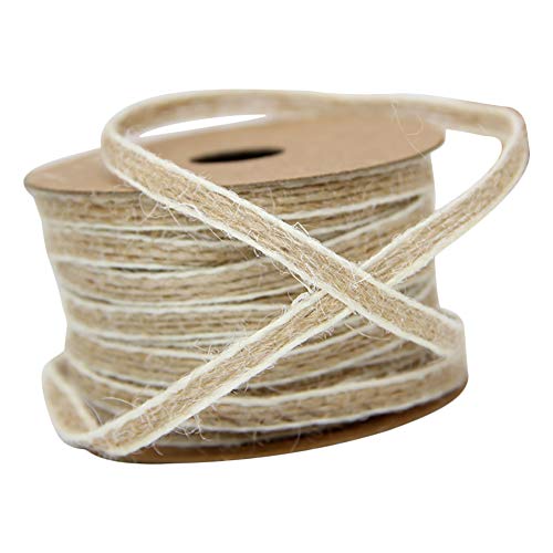Topdo - 1 cinta de burla natural para manualidades, manualidades, Navidad, boda, evento y decoración del hogar