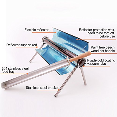 TOPQSC Parrilla Solar Solar Cocina Solar Barbacoa Estufa Portátil Solar Horno Sun Cooker Barbacoa Grill con Bolsa