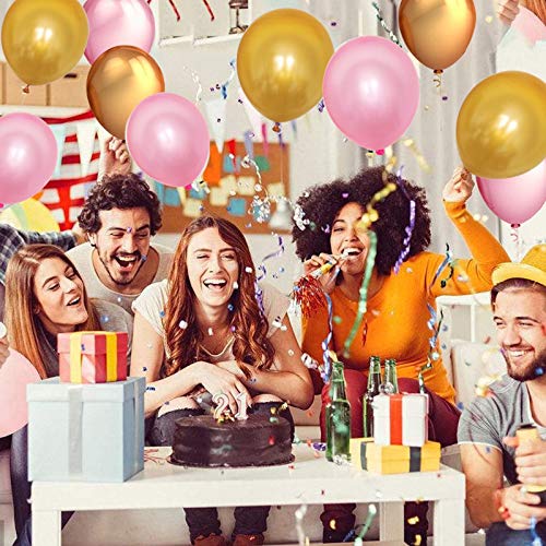 TOPWINRR Decoracion Fiesta Cumpleaños Niño Guirnaldas Decoracion Cumpleaños Globos Cumpleaños Happy Birthday Globos Látex Rosas Dorados