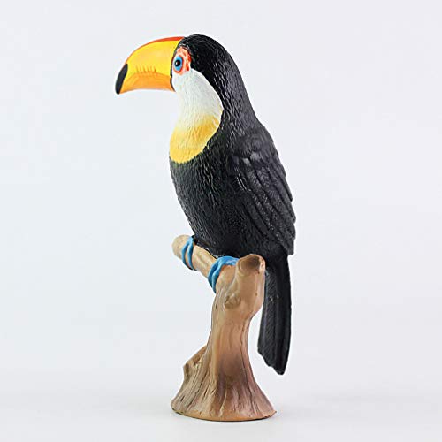 TOYANDONA Tucán en Tocón Estatua Resina Pájaro Figurita Modelo Juguete Hadas Jardín Miniaturas Bonsai Planta Maceta Artesanía Micro Paisaje Decoración