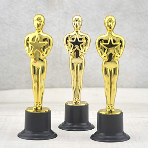 Toyvian Premios 12pcs Golden Award Trophy Rewards para Ceremonia de Celebraciones del Partido Regalo de Reconocimiento Premios Deportivos