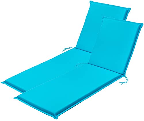Traumnacht Confort, Cojines para Silla, 2 unidades, Aqua, 190 x 58 x 6 cm
