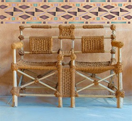Tribal Art Stencil - 32 x 15cm (L) - Reusable South African Border Wall Stencils for Painting
