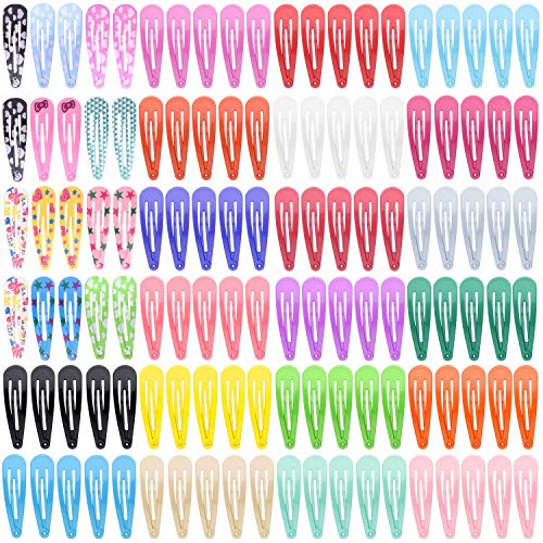TUPARKA broches de pelo a presión de 120 piezas, pasadores para el cabello de metal antideslizantes de 2 pulgadas para niñas, niños pequeños, mujeres, 30 colores