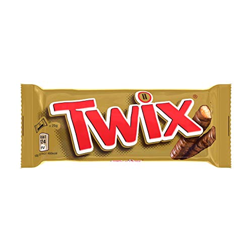 Twix - Barrita De Galleta Y Caramelo Cubierta De Chocolate, Paquete con 32 unidades (32x50g)