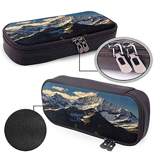 TYUHN Lake House Decor Bolsa de lápices multifuncional Cita lluviosa Letras ingenioh a Color Sombrilla Bastón Llovizna Granizada Decoración del hogar Superficie lisa Rojo Azul