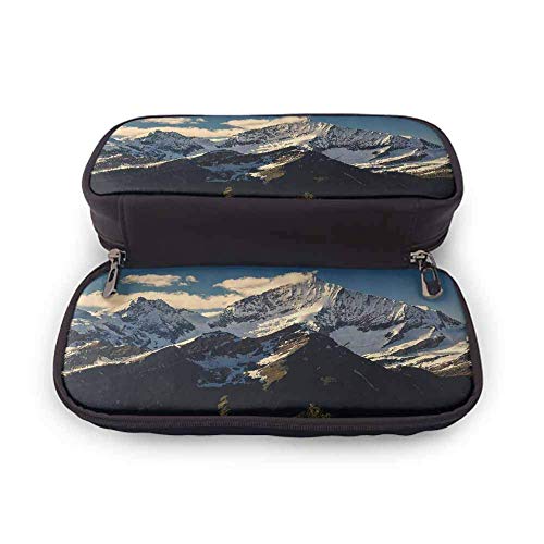 TYUHN Lake House Decor Bolsa de lápices multifuncional Cita lluviosa Letras ingenioh a Color Sombrilla Bastón Llovizna Granizada Decoración del hogar Superficie lisa Rojo Azul