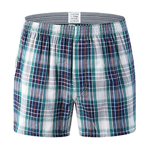 U/A Mens Ropa Interior Boxers Shorts Casual Algodón Dormir Calzoncillos Cuadros Sueltos 3 5X-Large