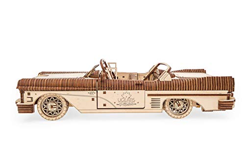 UGEARS - Puzle 3D para Adultos Dream Cabriolet - Maqueta Mecánica de Madera Construcción Rompecabezas para Niños Juguete de Aprendizaje DIY Coche Set de Ensamblaje de Coche Convertible