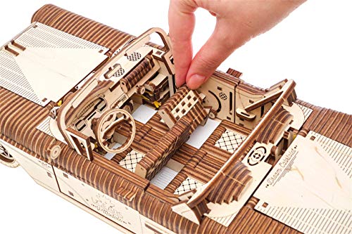 UGEARS - Puzle 3D para Adultos Dream Cabriolet - Maqueta Mecánica de Madera Construcción Rompecabezas para Niños Juguete de Aprendizaje DIY Coche Set de Ensamblaje de Coche Convertible