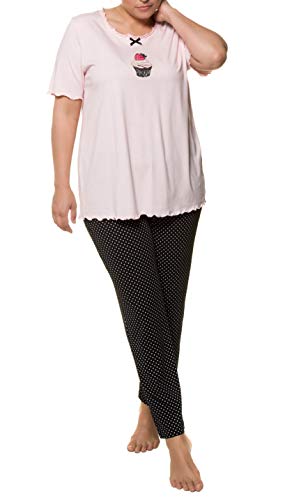 Ulla Popken Pyjama, Cupcake Pijama, Rosa (Rose 56), 62 (Talla del Fabricante: 62+) para Mujer