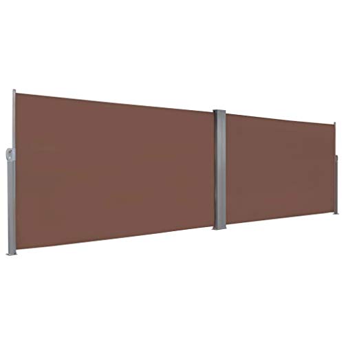 UnfadeMemory Toldo Lateral Retráctil con Biombo de Doble Cara para Restaurantes Terraza Patio o Balcón,Protección de la Intimidad, Protección Solar,Color Opcional,Tamaño Opcional (160x600cm, Marrón)