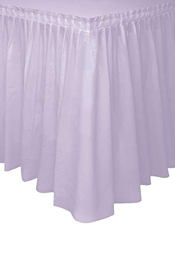 Unique Party- Falda de mesa de plástico, Color lavanda, 420 cm (50052)