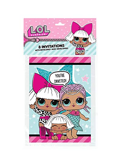 Unique Party - Invitaciones de la Fiesta - Diseño de LOL Surprise - Paquete de 8 (79124)