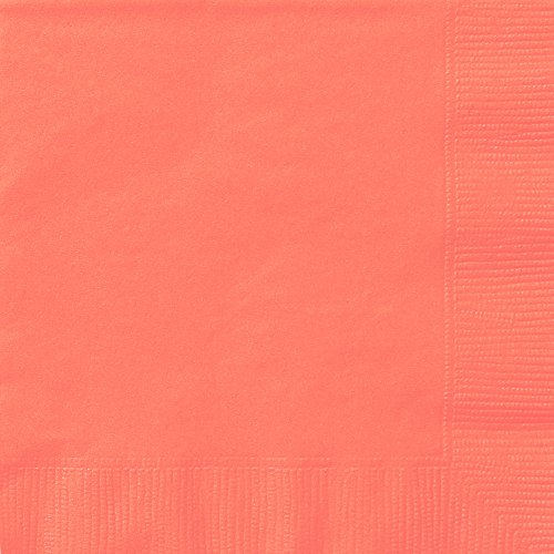 Unique Party- Paquete de 20 servilletas de papel, Color rosa coral, 16.5 cm (99232)