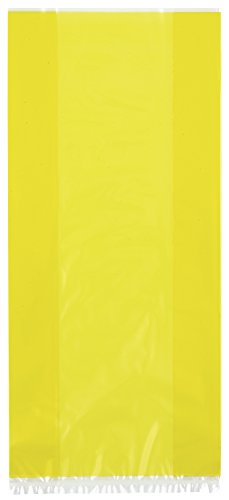Unique Party-Paquete de 30 bolsas de regalo de celofán, color amarillo, (62022)
