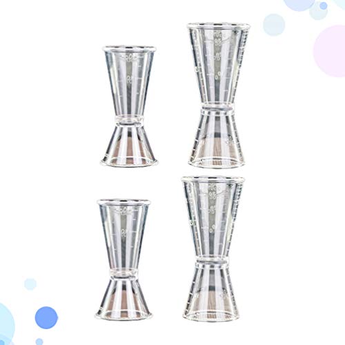 UPKOCH 4 Piezas Jiggers de Cóctel Jigger de Medición Taza de Vino de Doble Cara Medida Práctica Barra de Jigger Herramienta Suministro de Fiesta Tamaño S L