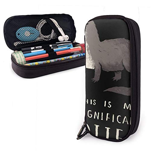 Utensilios De Arte,Estuche De Cuero,Estuche De Lápices,Esta Es Mi Nutria Significativa Estuche De Lápices De Cuero Portátil Para Estudiantes Bolsa De Papelería Monedero Bolsa De Aseo Multiuso