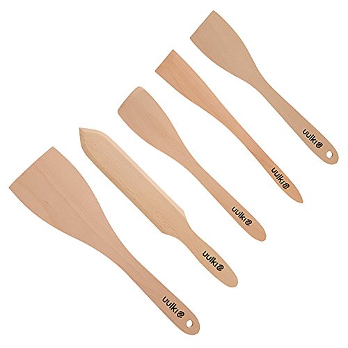 Uulki® 20 piezas Set Utensilios de cocina ecológica de Ardennes Madera de Haya – con cascanueces