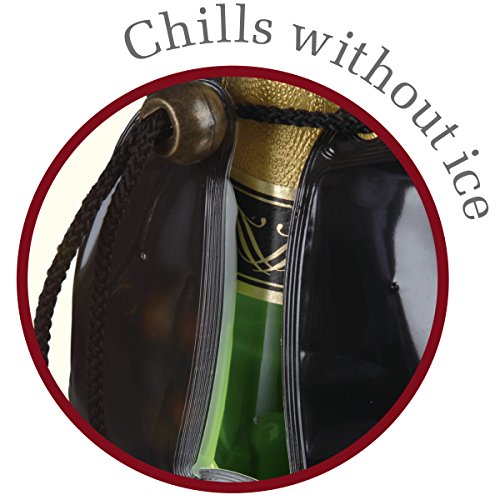 Vacu Vin 3885460-Enfriador, diseño Tapones Enfriador rápido para Botellas de Cava, plástico y Gel, Negro, cm