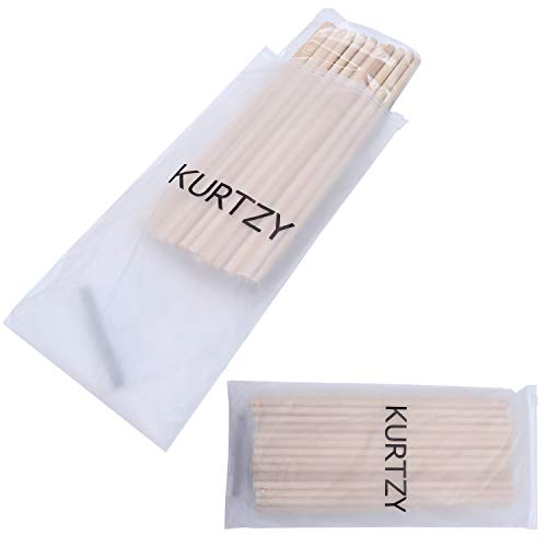 Varillas de Madera Redondas Natural Palos de Madera para Manualidades y Arte - Varas de Madera para Decoraciones - Palos para Manualidades Proyectos Niños (30,48cm de Largo, 0,9mm Diámetro)